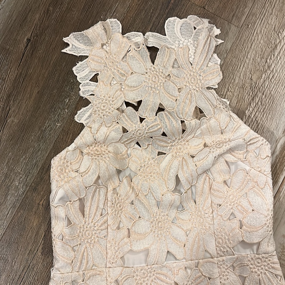Free People X Saylor Jessa Ivory Foil Dress NWT - Picture 4 of 7
